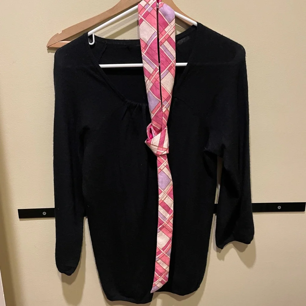 Y2K Suede Argyle Patterned Pink Purple Multicolor Skinny Scarf